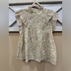House of Harlow 1960 Floral‎ Ruffle Blouse medium